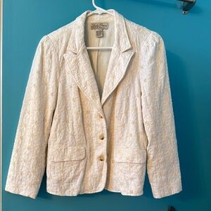 Lucky Brand Cream Lace Eyelet Women's Blazer
